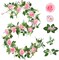 2-Pack Pink Geranium Flower Garlands, UV-Resistant for Outdoor Decor